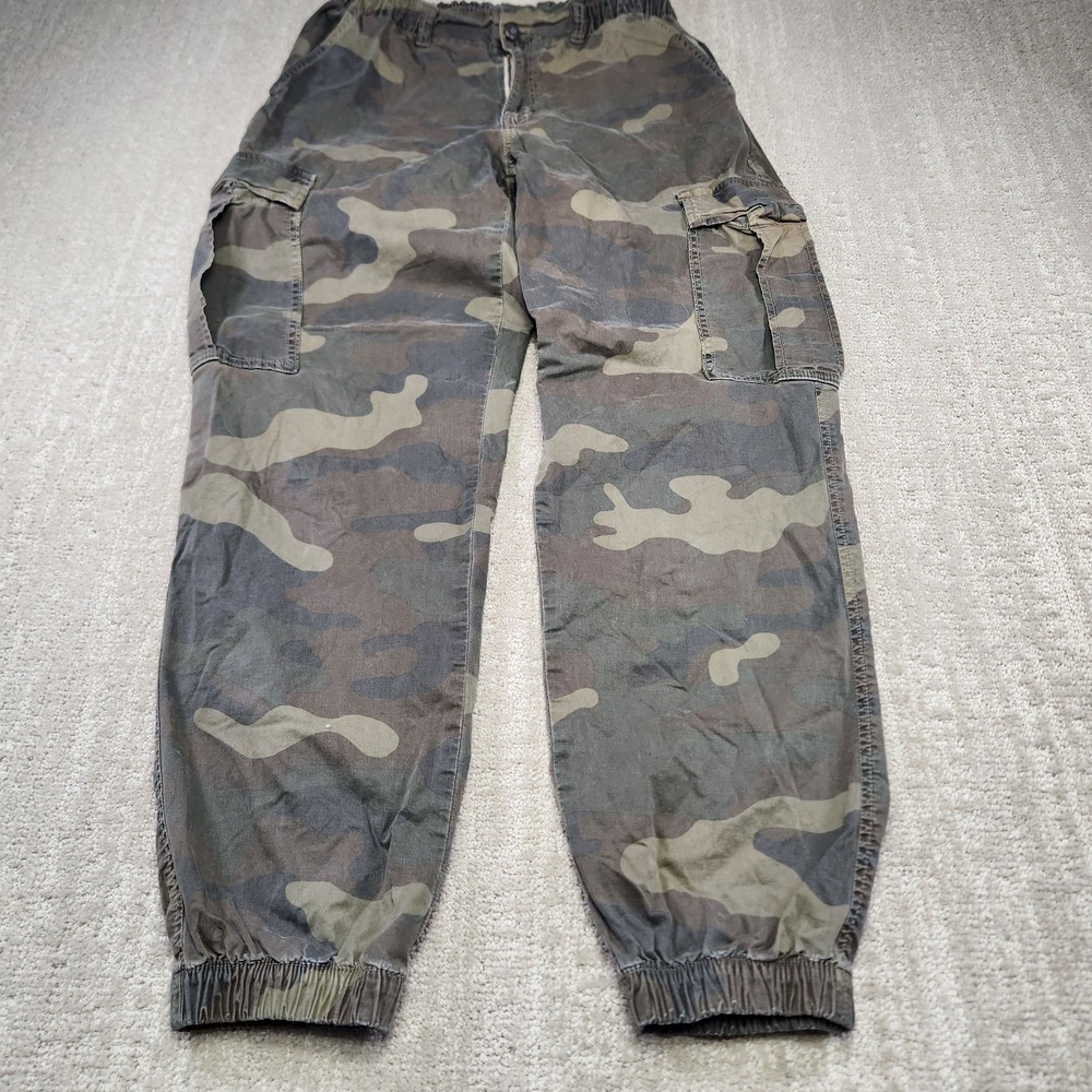 American Eagle Pants Women 6 Baggy Taper Camo Stretch Cargo Joggers